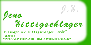 jeno wittigschlager business card